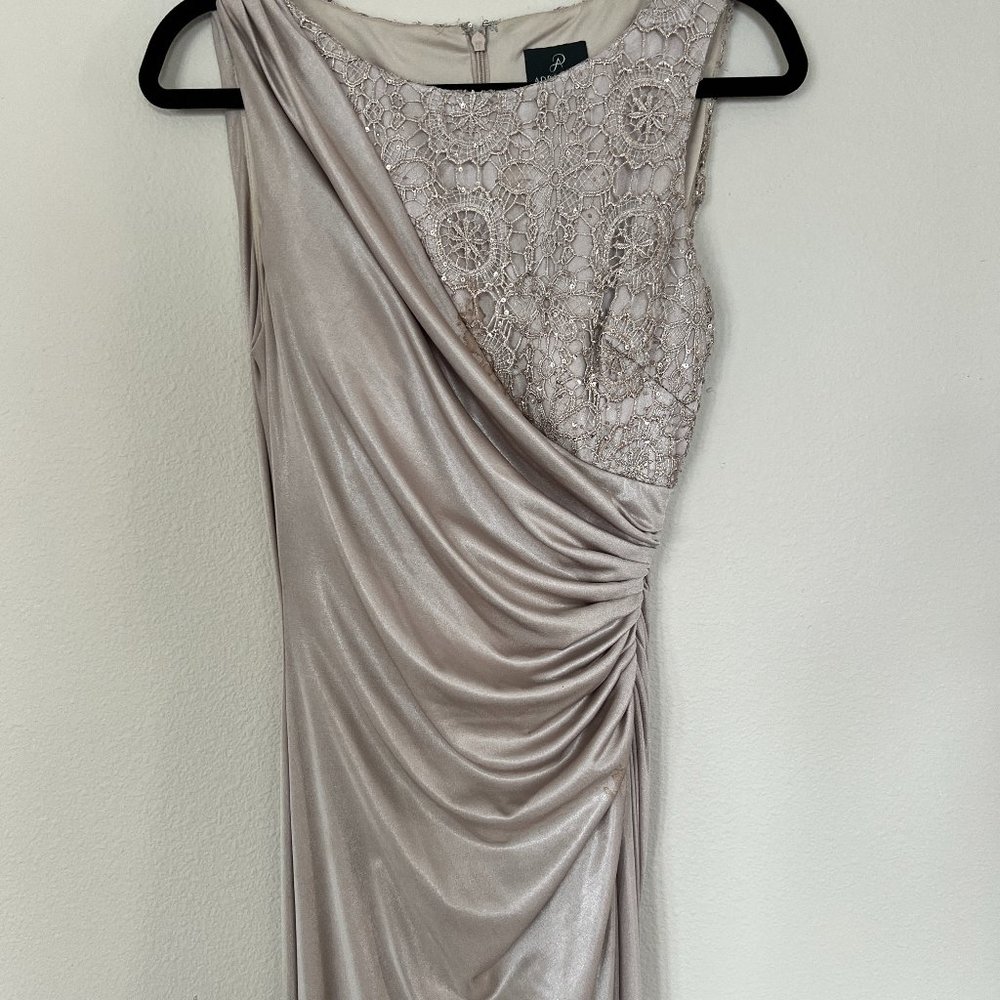 Adrianna Papell Size 10 Shimmery Taupe Dress
